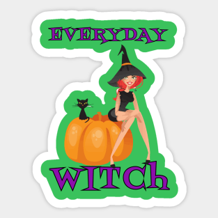 Everyday Witch Happy Halloween Wiccan Mystery Magic Gift Sticker